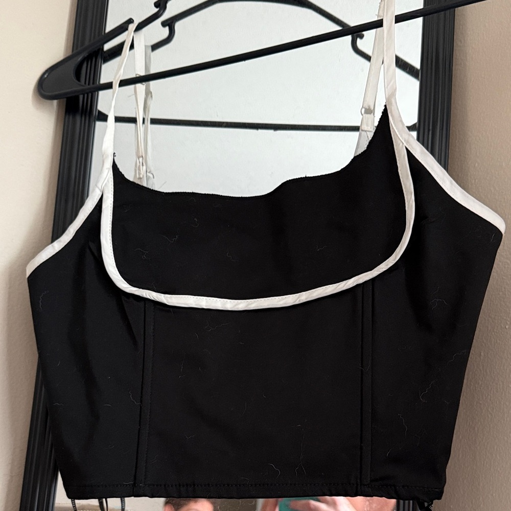 Forever 21 Black Camisole with White Trim
